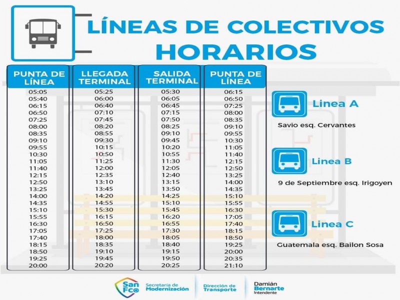 Transporte Urbano de Pasajeros retoma frecuencia horaria habitual