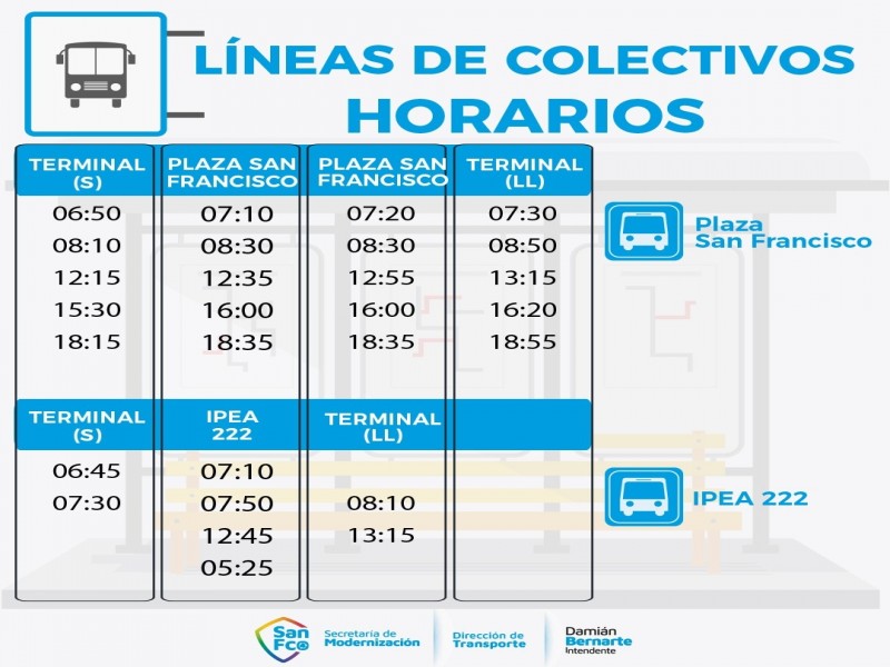 Transporte Urbano de Pasajeros retoma frecuencia horaria habitual