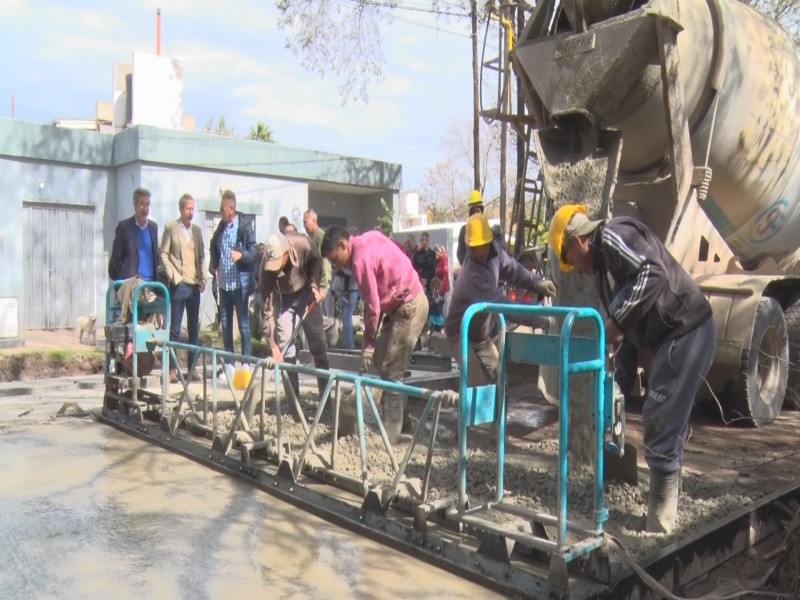 Avanza a buen ritmo la obra de pavimentación de barrio 9 de Septiembre