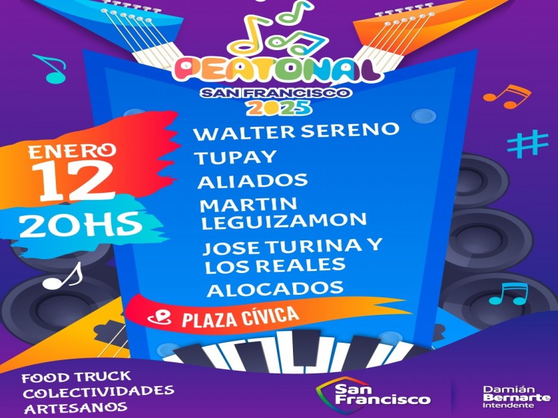 Este domingo 12 vuelve la “Peatonal San Francisco 2025” 