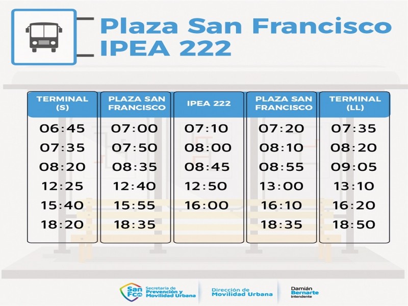 Se retoma los horarios normales del servicio Urbano de Pasajeros