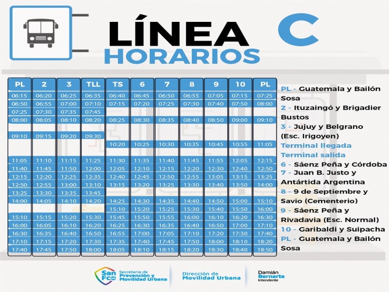 Se retoma los horarios normales del servicio Urbano de Pasajeros