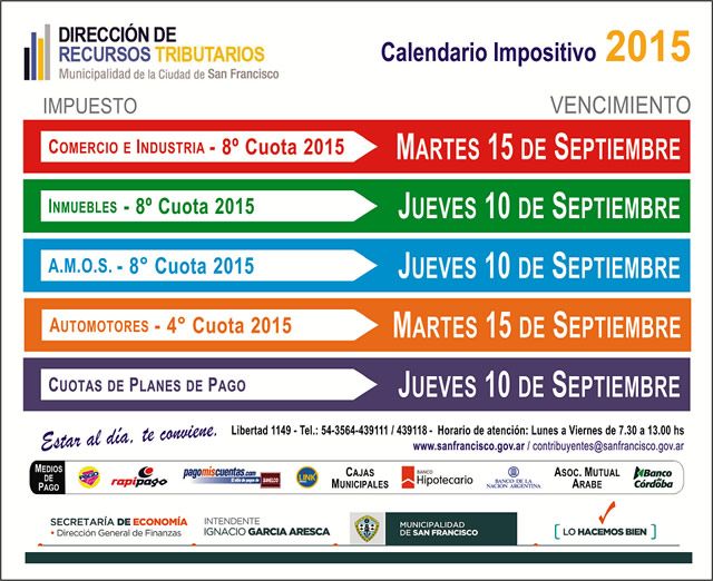 Calendario Impositivo Septiembre 2015