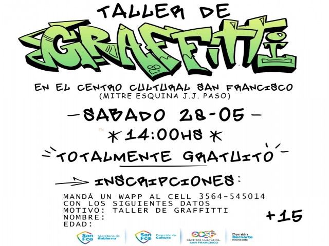 Las Paredes Hablan: Taller Gratuito de Graffiti en el Centro Cultural